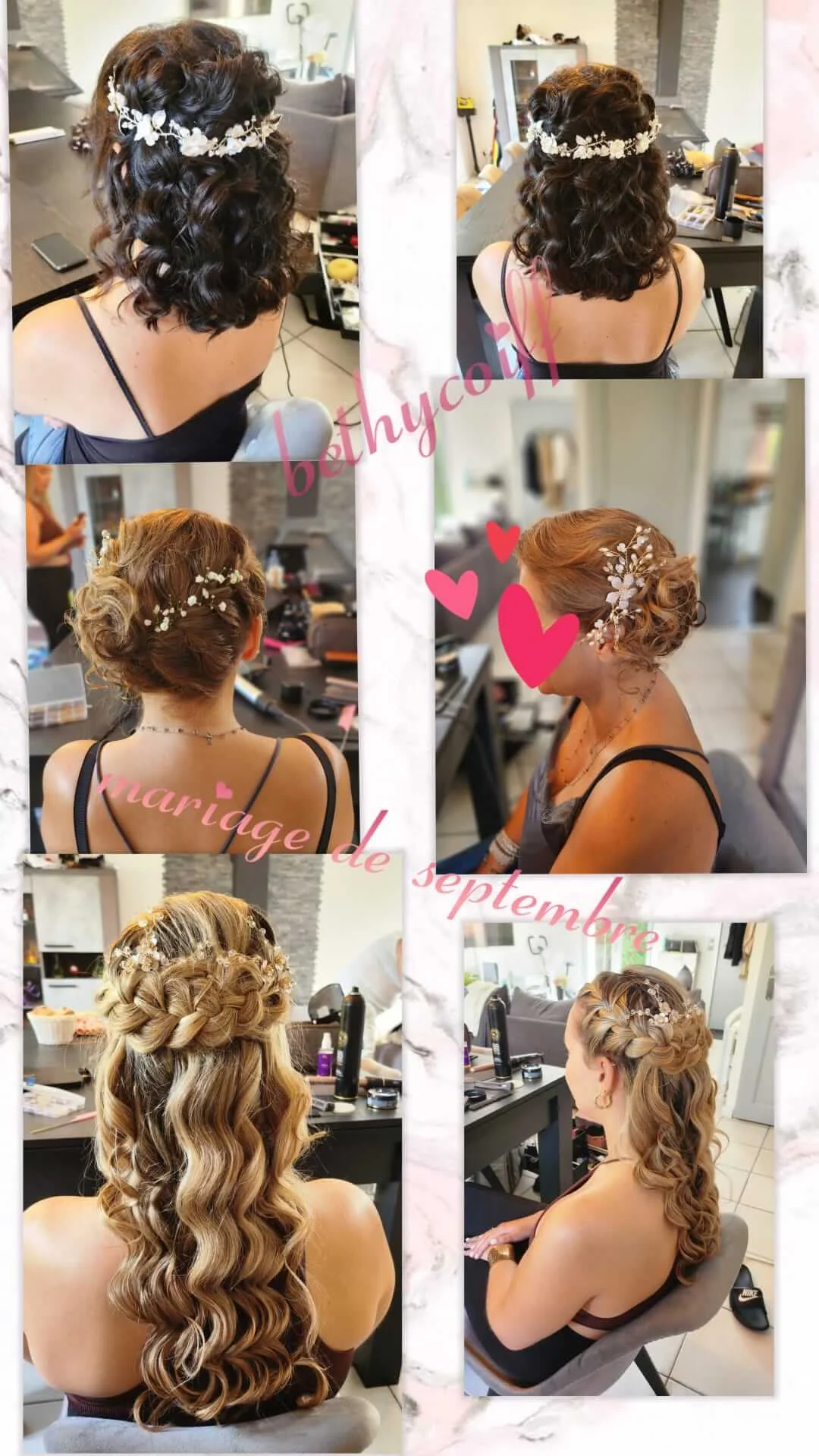 Coiffure de mariée à domicile